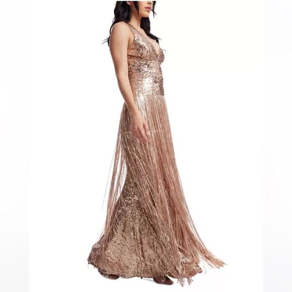 Dress the Population reign sequin fringe gown - Picture 4 of 7